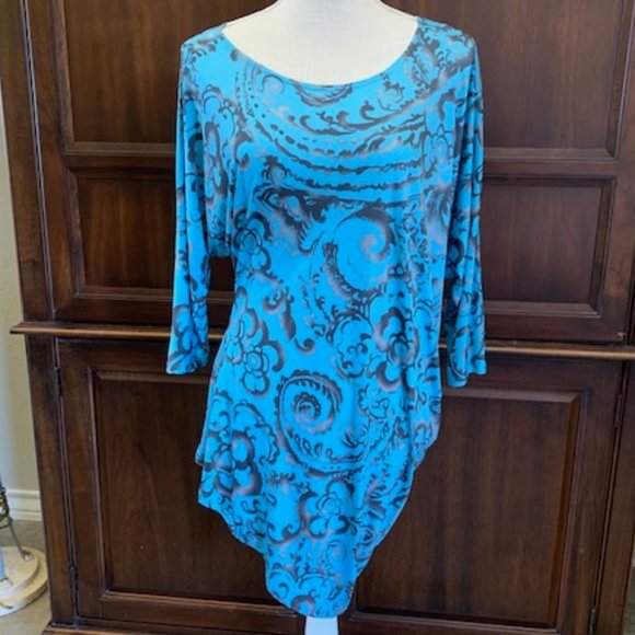 Caribe, Inc Tops - Caribe Asymetrical Tunic Top Size Large